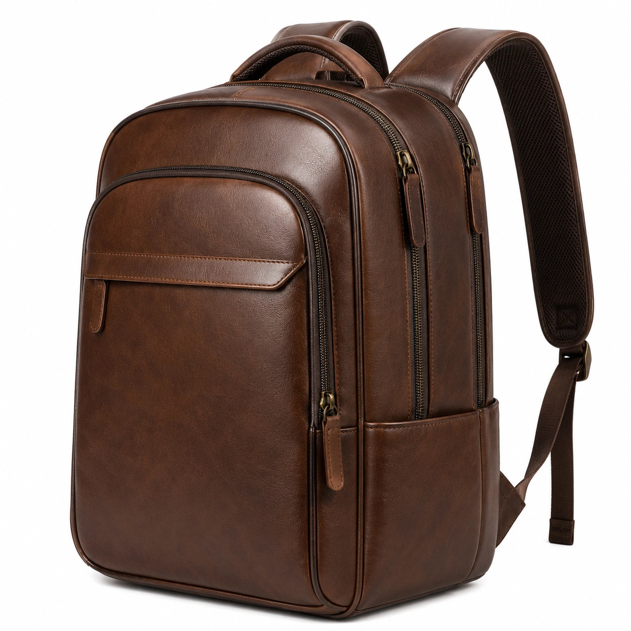 Sac à dos brun multi-compartiments 42 cm x 30 cm x 15 cm