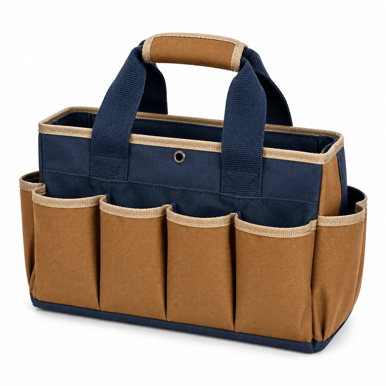 Sac à outils portable avec multiples poches - Bleu et Marron