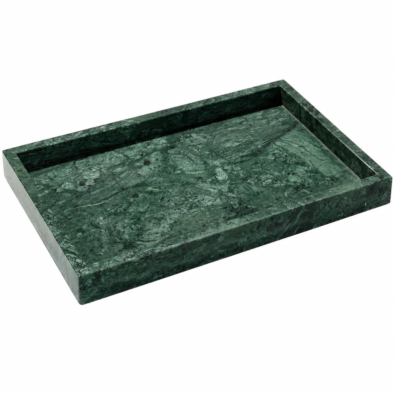 Plateau rectangulaire en marbre vert