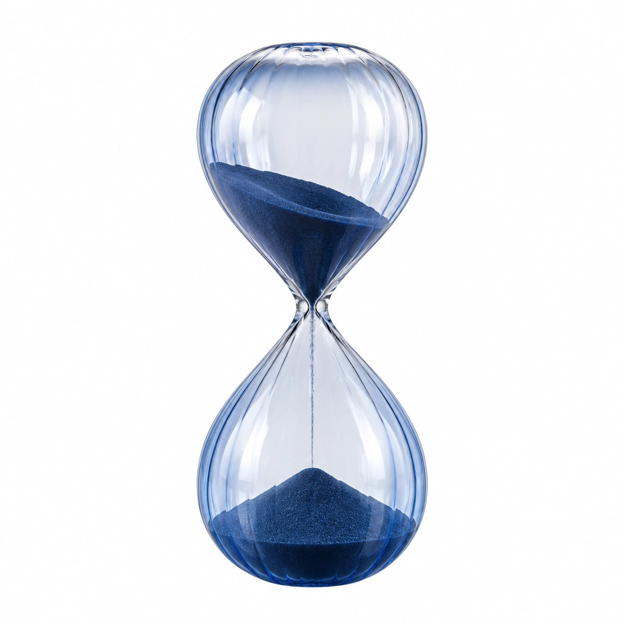 Sablier en Verre Transparent avec Sable Bleu