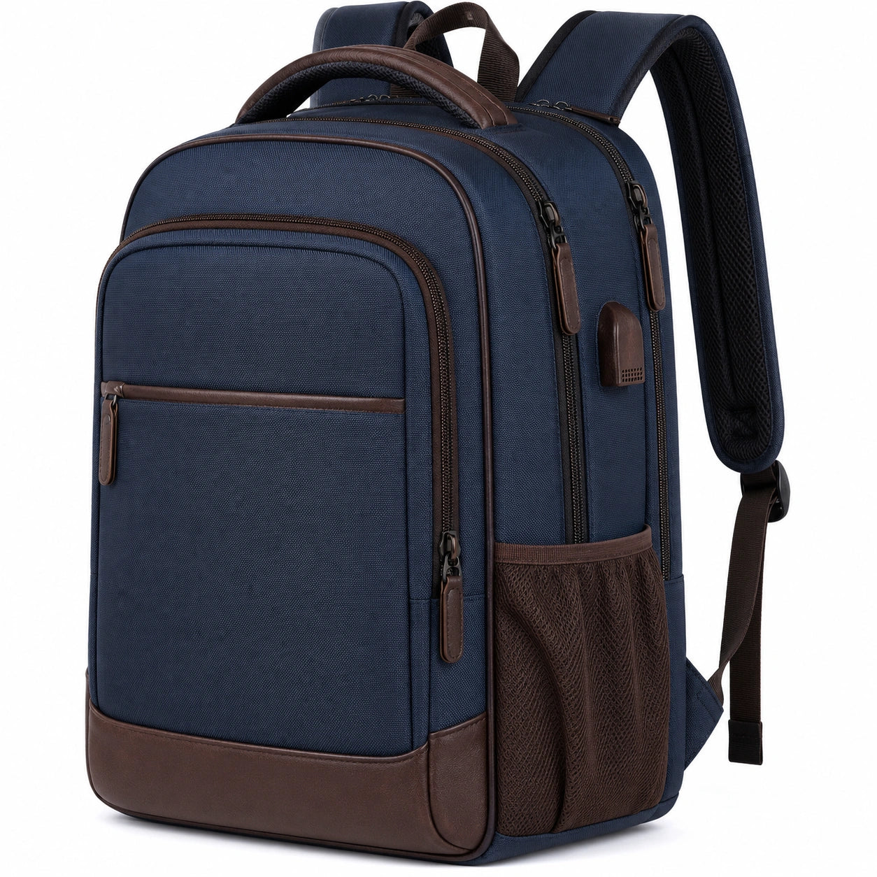 Sac à dos multifonction 27L bleu et marron ergonomique
