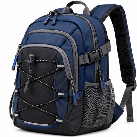 Sac à dos de randonnée 30L bleu marine et noir avec protection imperméable