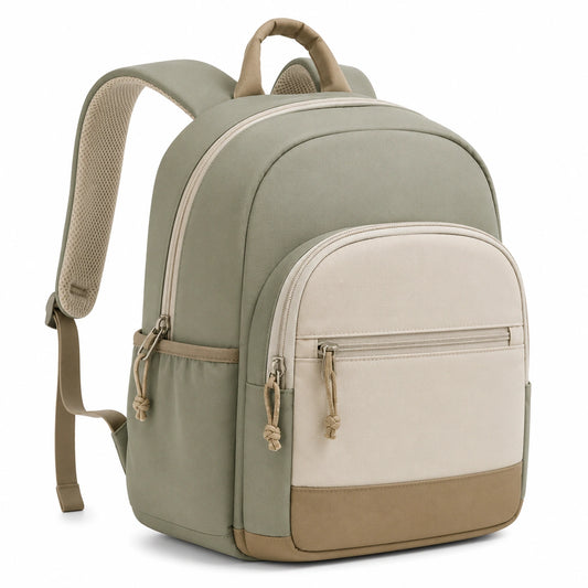 Sac à dos moderne kaki et beige 25L