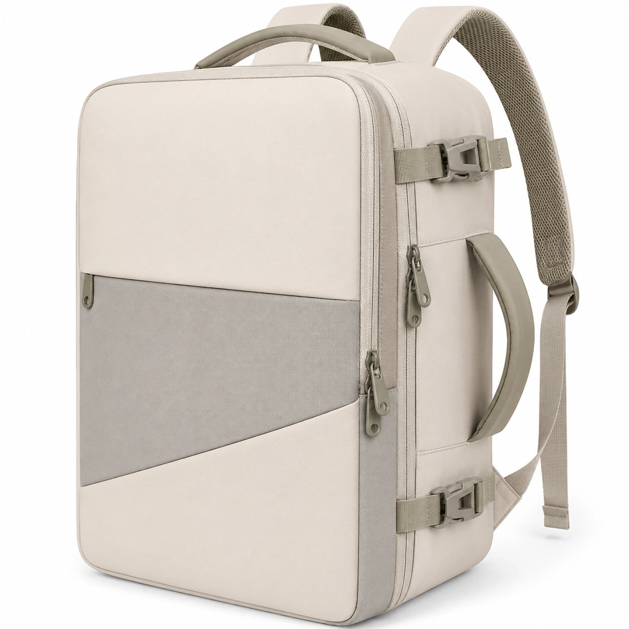 Sac à dos convertible multifonctionnel beige et gris
