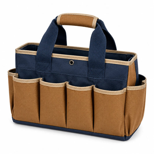 Sac à outils portable avec multiples poches - Bleu et Marron