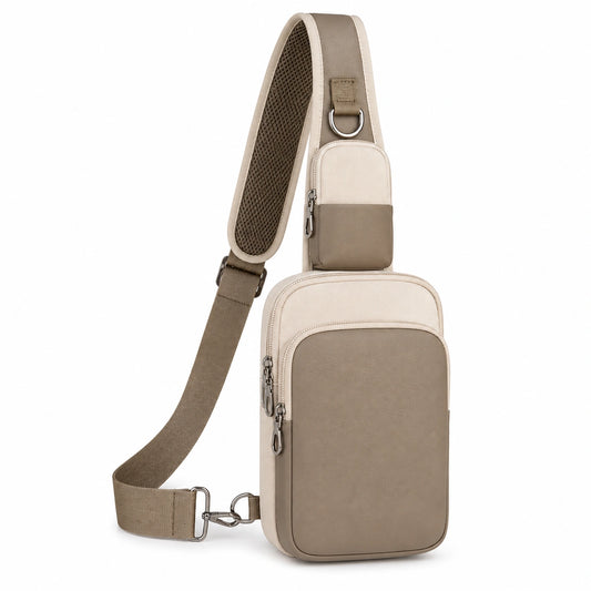 Sac bandoulière multifonction beige