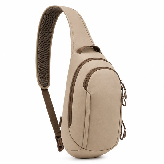 Sacoche bandoulière unisexe moderne beige 10L