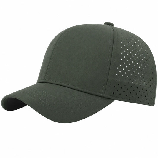 Casquette unisexe avec panneaux perforés vert foncé