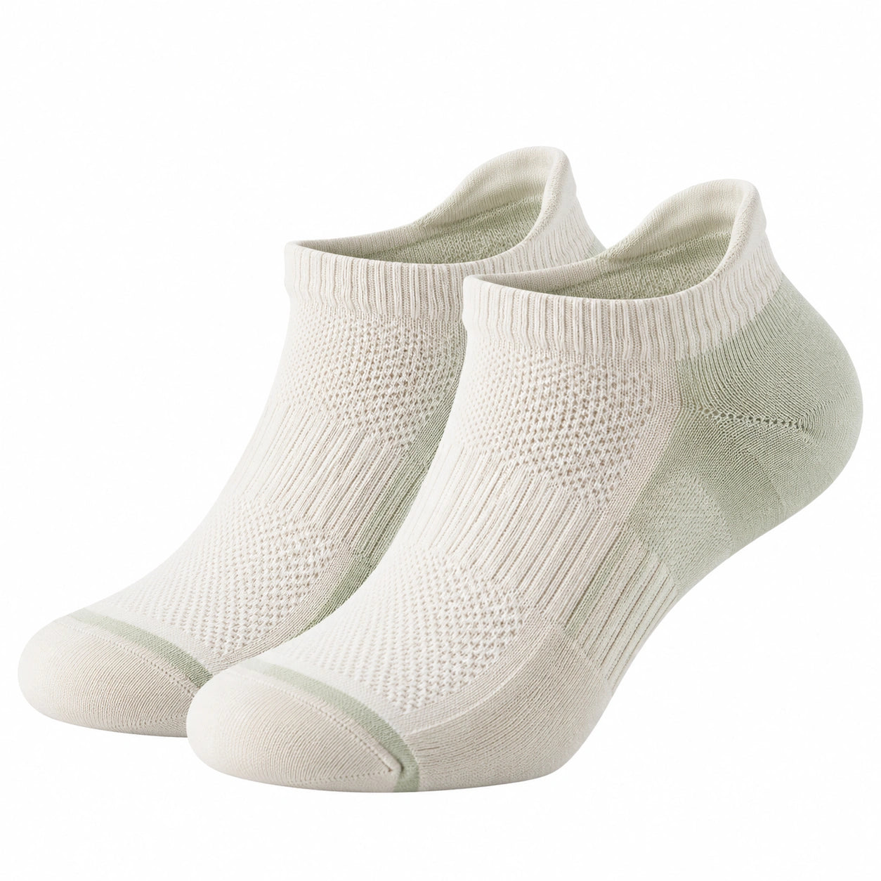 Chaussettes Invisibles Blanches et Vertes Respirantes