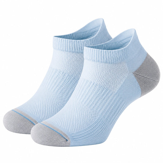 Chaussettes courtes respirantes bleu clair et gris, lot de 2 paires