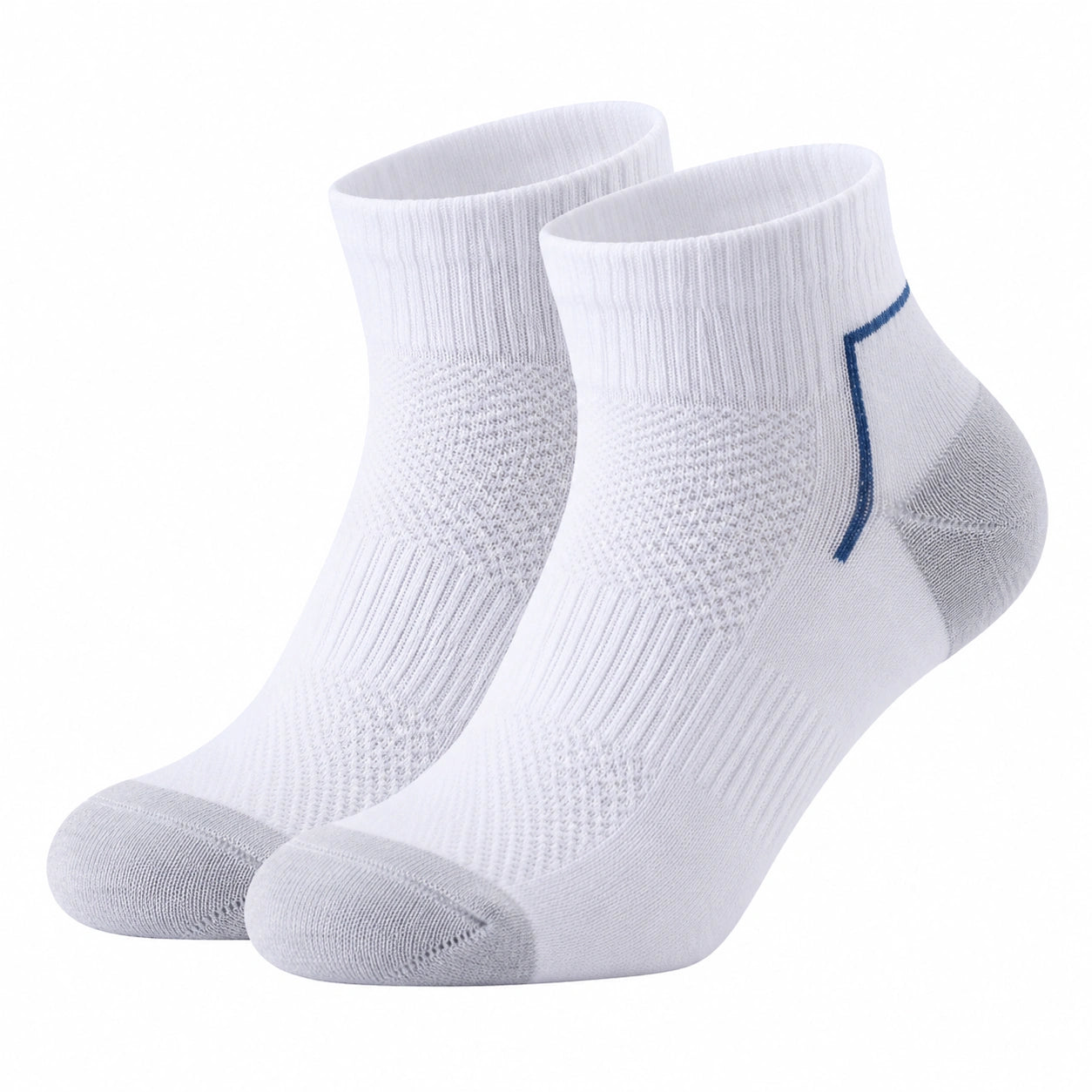 Chaussettes de sport courtes blanches et grises, forte élasticité