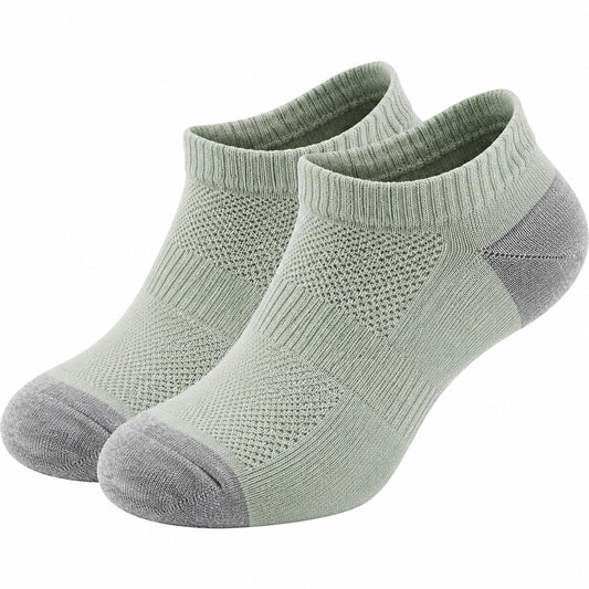 Chaussettes courtes respirantes vert clair et gris