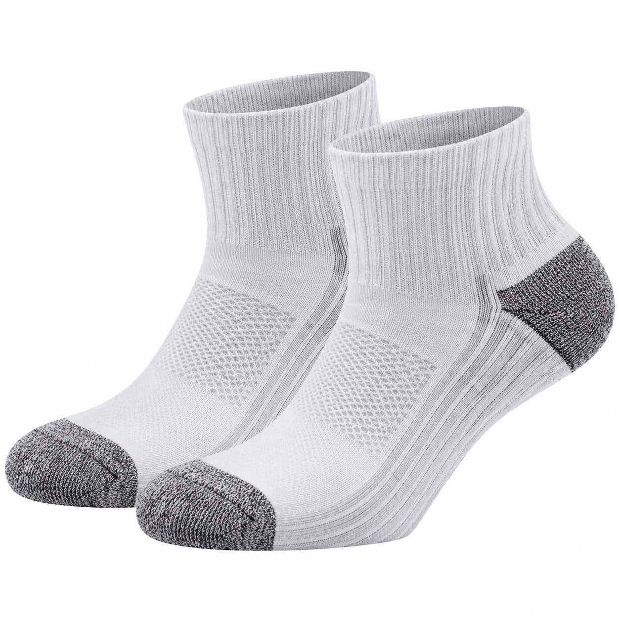 Chaussettes courtes respirantes blanches et grises