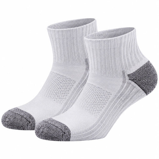 Chaussettes courtes respirantes blanches et grises