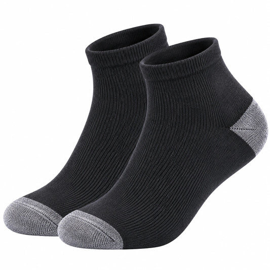 Chaussettes courtes unisexes noires et grises