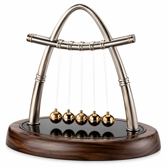 Pendule de Newton Décoration de Bureau Dorée et Argentée