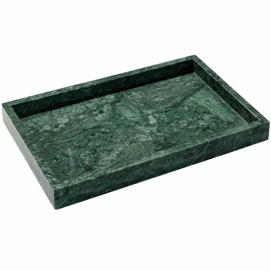 Plateau rectangulaire en marbre vert
