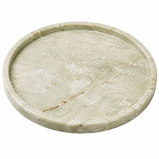 Plateau Rond en Marbre Vert