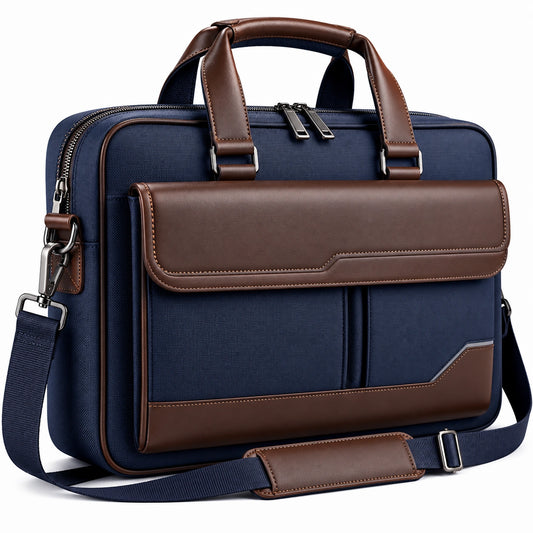 Sacoche pour ordinateur portable 15 pouces bleu et marron
