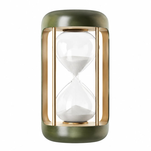 Sablier Décoratif Vert et Doré 15 Minutes