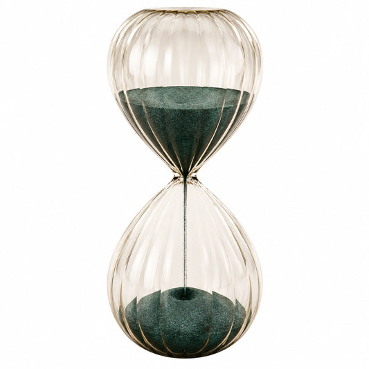 Sablier Décoratif en Verre avec Sable Vert